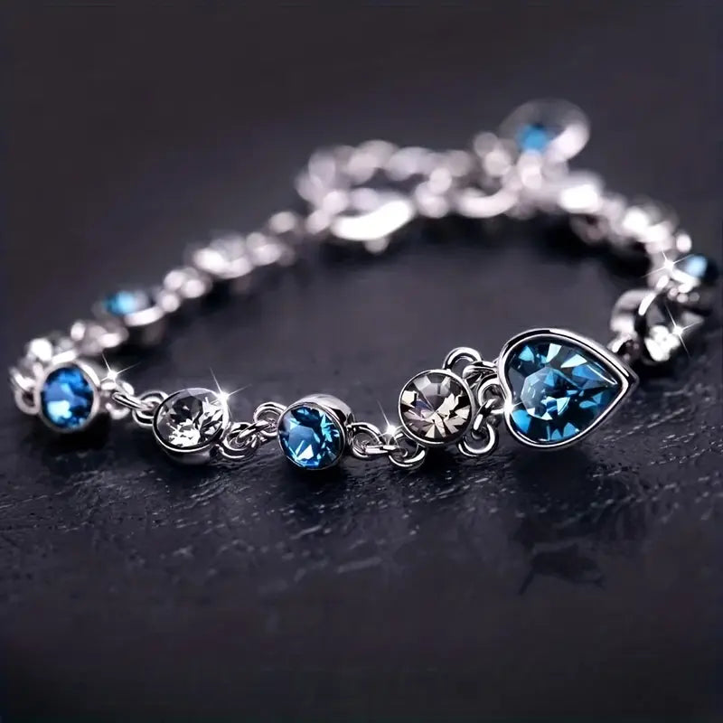 Rhinestone Heart Bracelet