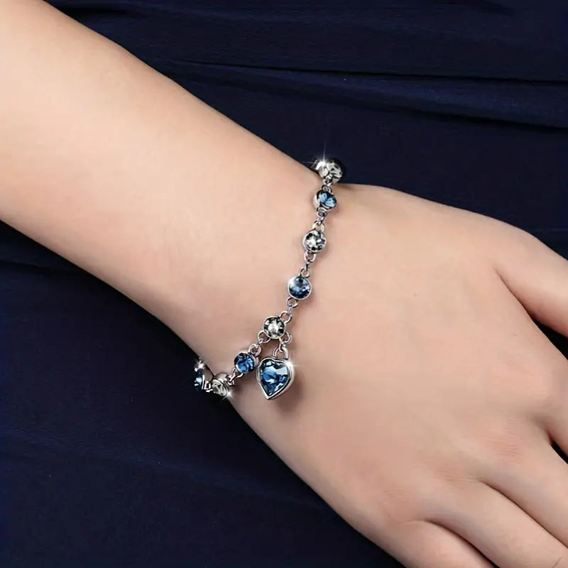 Rhinestone Heart Bracelet